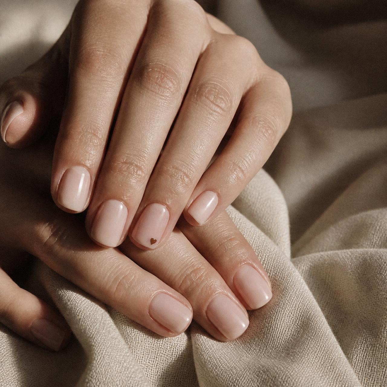 Delikatny manicure w odcieniu nude